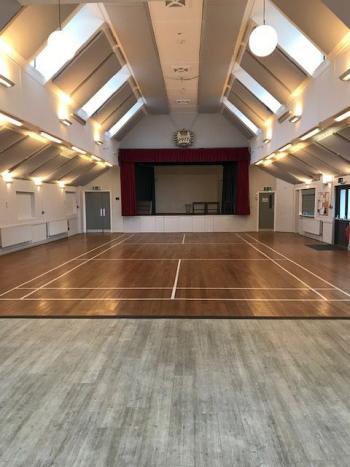 Stage and badminton court