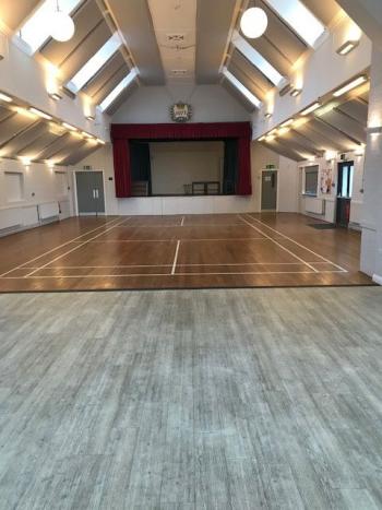 Stage and badminton court